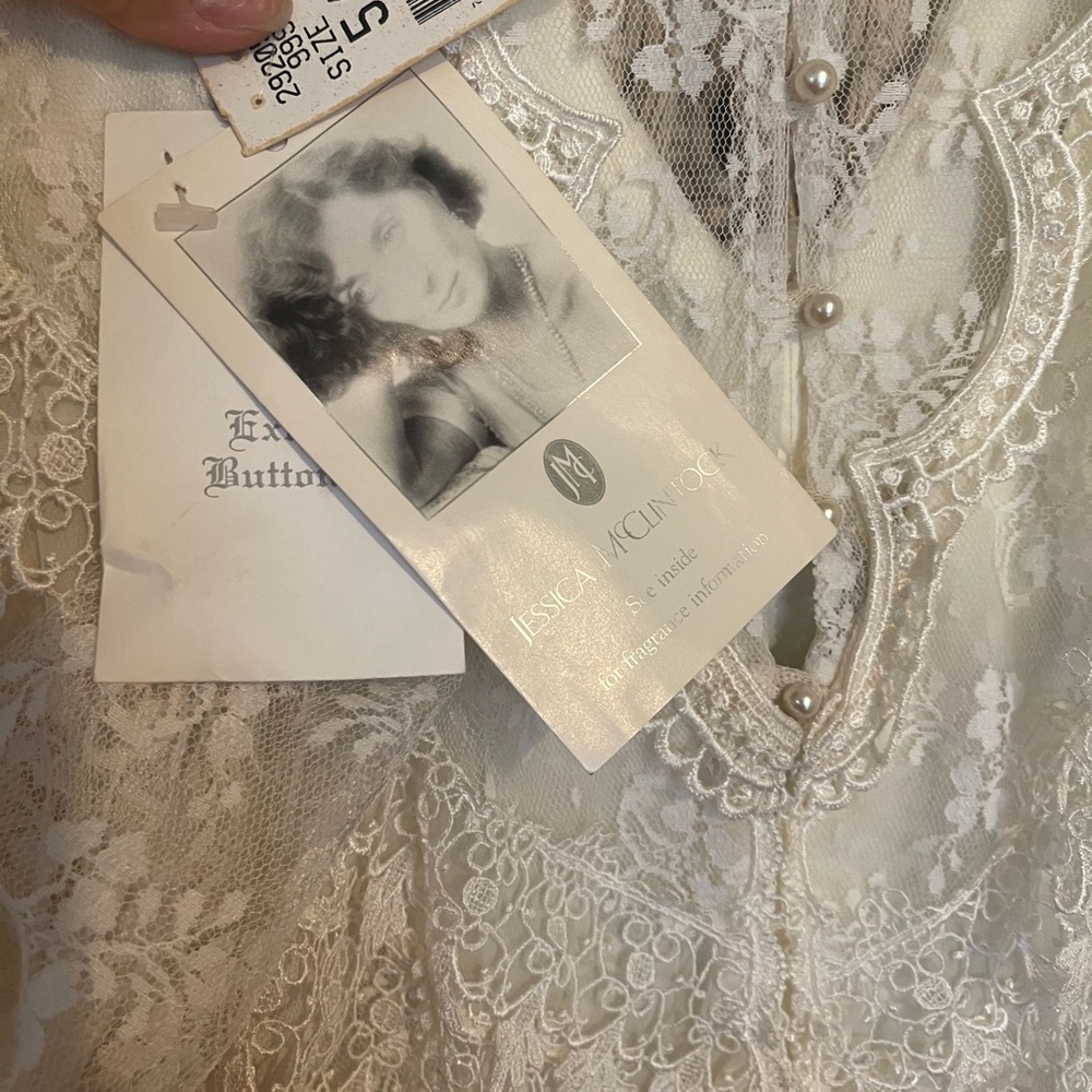 NWT Vintage 1980’s Jessica McClintock Lace bridal Wedding Dress Sz 5/6 - Picture 8 of 12